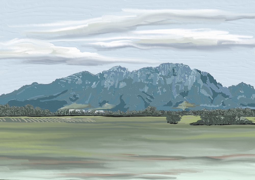 Fernes Bergpanorama von Jenna Alheit