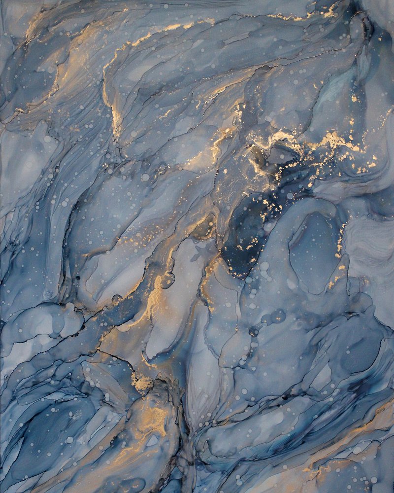 Ruhiges Blau-Gold von Jenny Nielsen