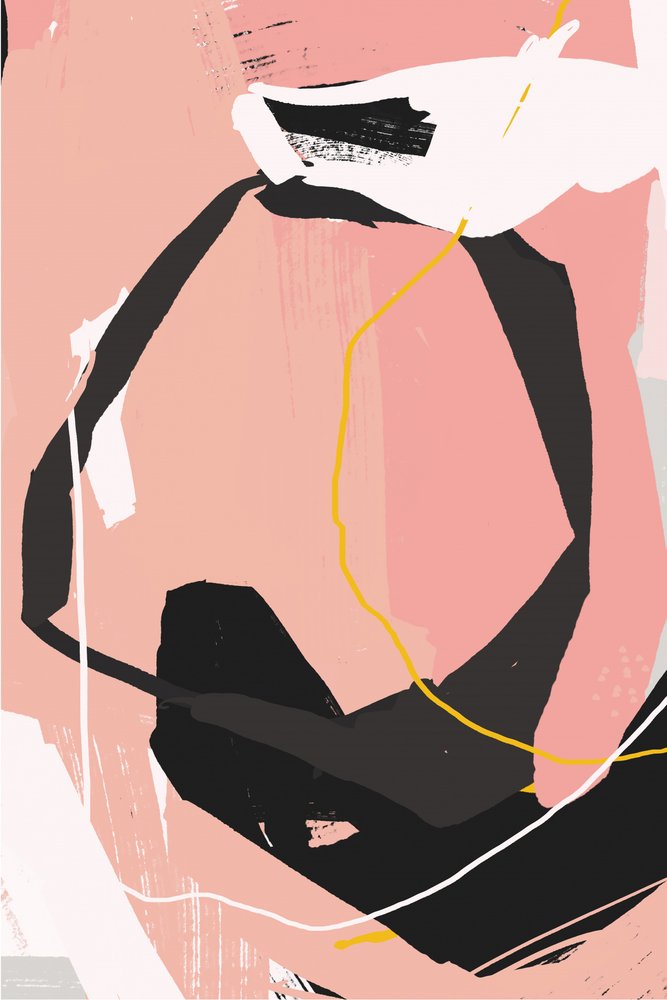 Moderne Blush abstrakte Formen von Jilli Darling