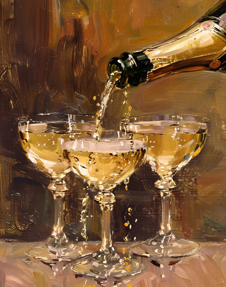Goldener Champagnerguss von Jolly and Dash