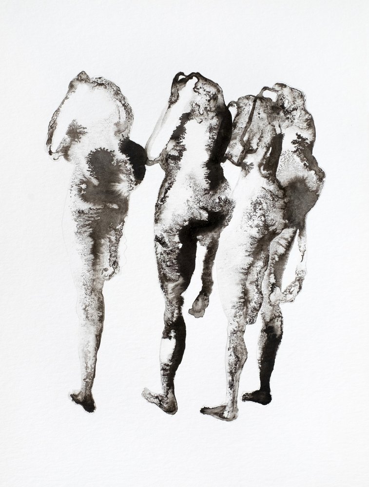 Drei Tintenfiguren von Joshua Hoskins