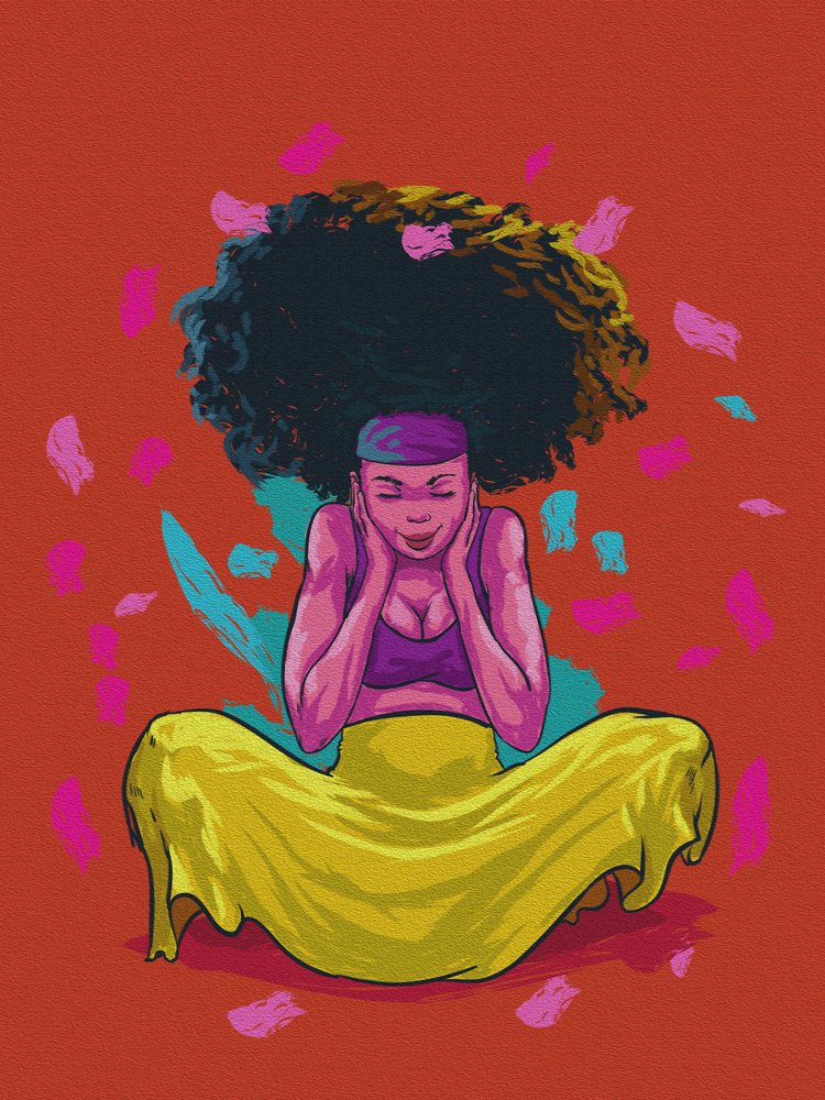 Lebhafte Afro-Gelassenheit von Joshua msonthe
