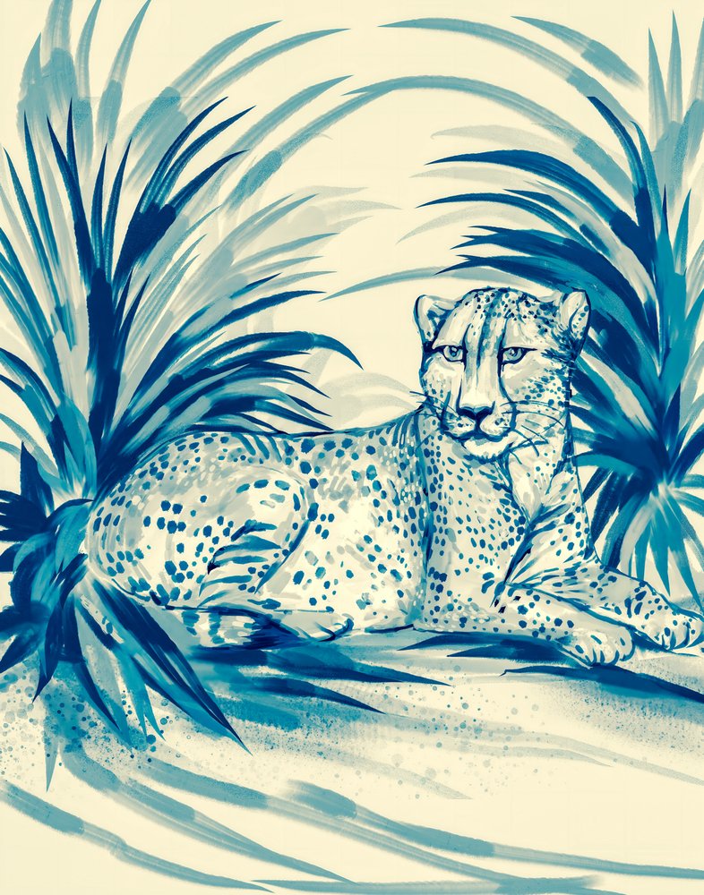 Blauer Dschungel Gepard von Josie George