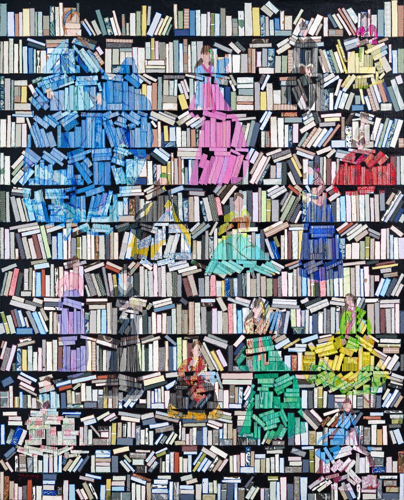 Bunte Buchkleider von Jukyong Park