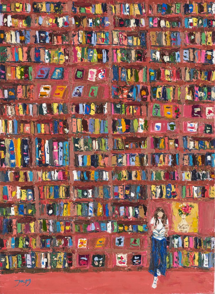 Bunter Bücherregal-Leser von Jukyong Park
