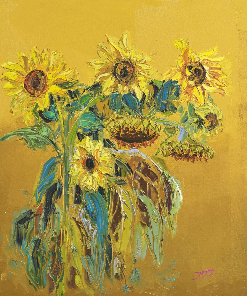 Goldene Sonnenblumenblüten von Jukyong Park