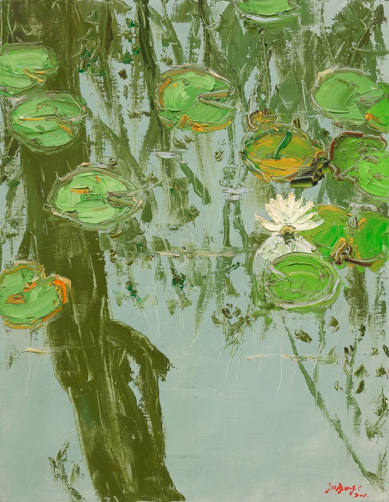 Gelassene Seerosen von Jukyong Park