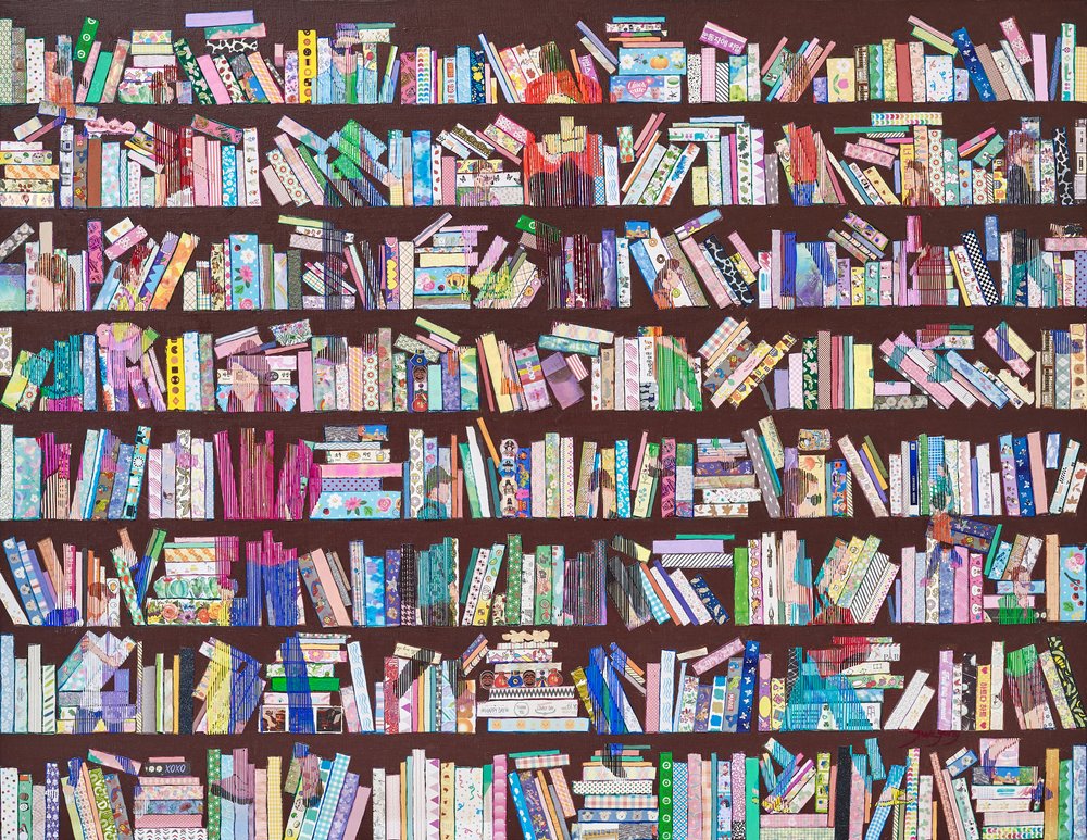 Verspielte Bücherregalmuster von Jukyong Park