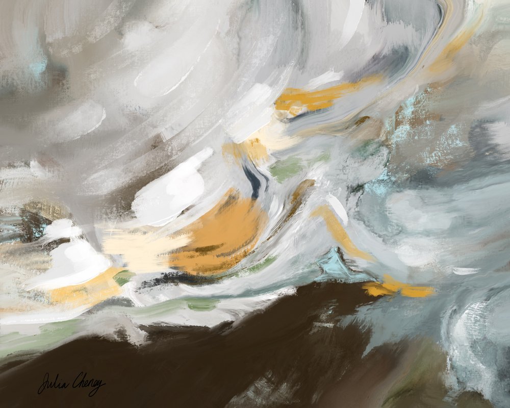 Fließende abstrakte Landschaft von Julia Cheney