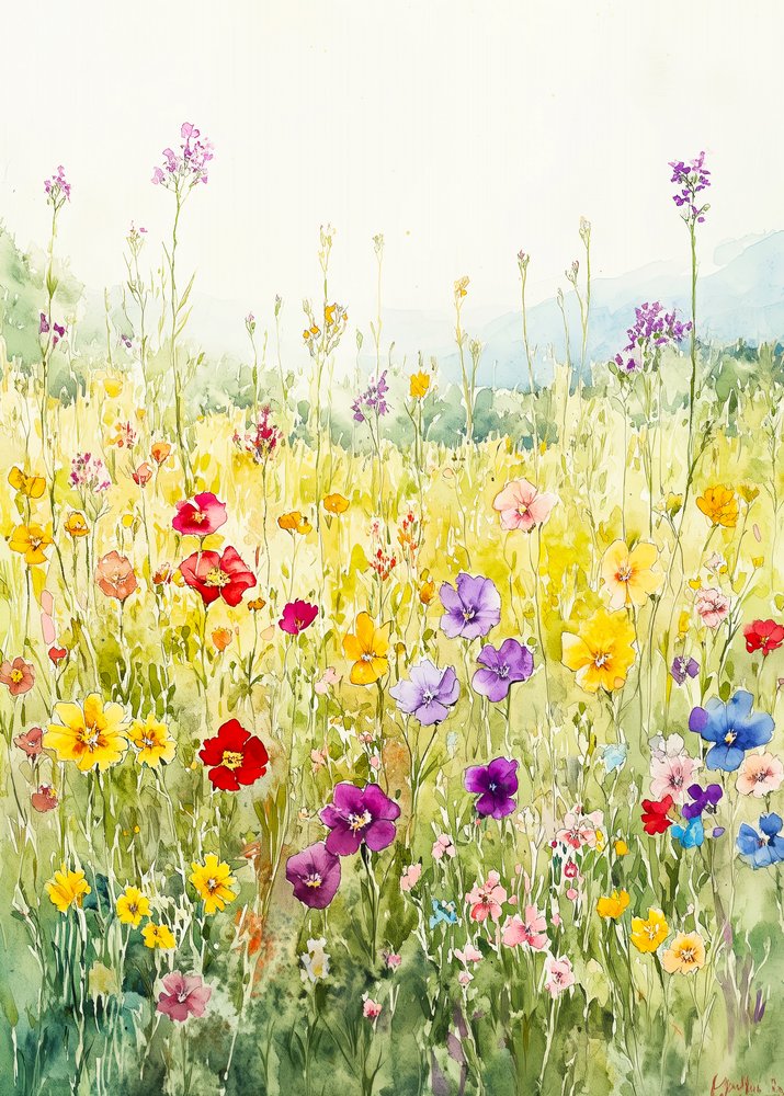 Buntes Wildblumenfeld von Justyna Jaszke