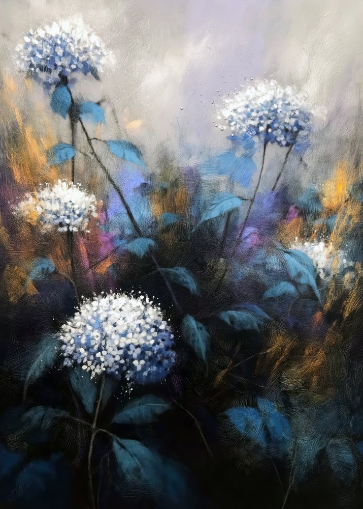 Träumende blaue Blumen von Justyna Jaszke