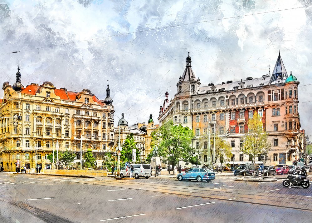 Historische Europäische Stadtstraße von Justyna Jaszke