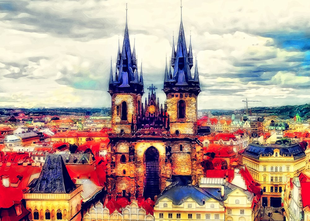 Prager Altstadt Türme von Justyna Jaszke