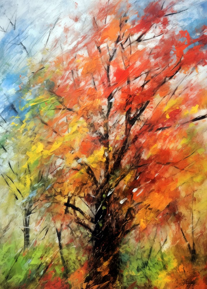 Lebendiger Herbstbaum von Justyna Jaszke
