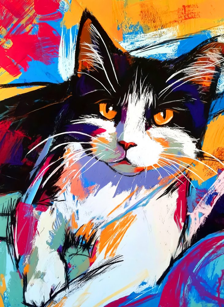 Lebendige Tuxedo Katze von Justyna Jaszke