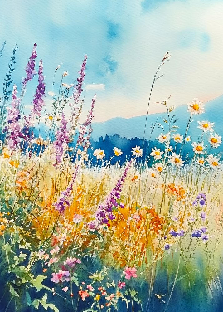 Lebendige Wildblumenwiese von Justyna Jaszke