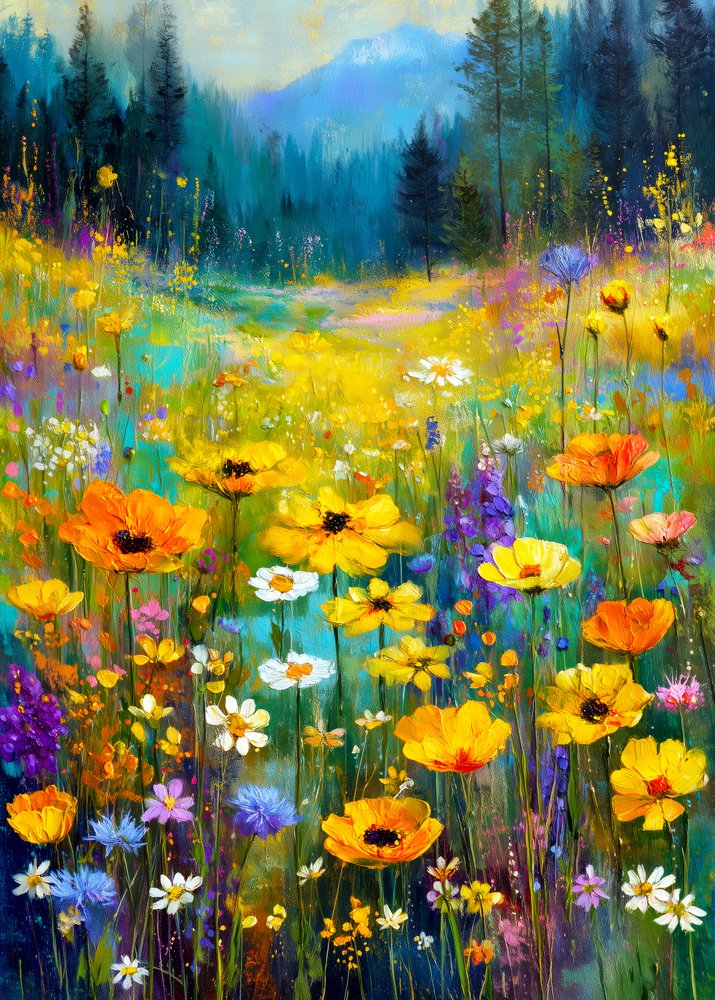 Wildblumen-Bergidylle von Justyna Jaszke