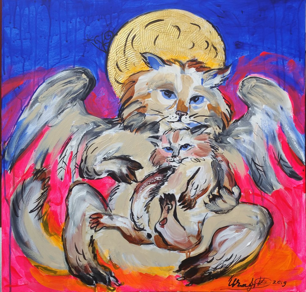 Engelhafte Mutterkatze von Kanat Ibragimov