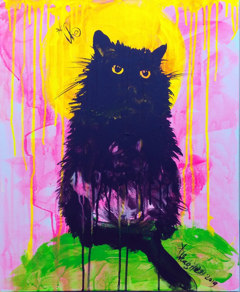 Mystische schwarze Katze von Kanat Ibragimov