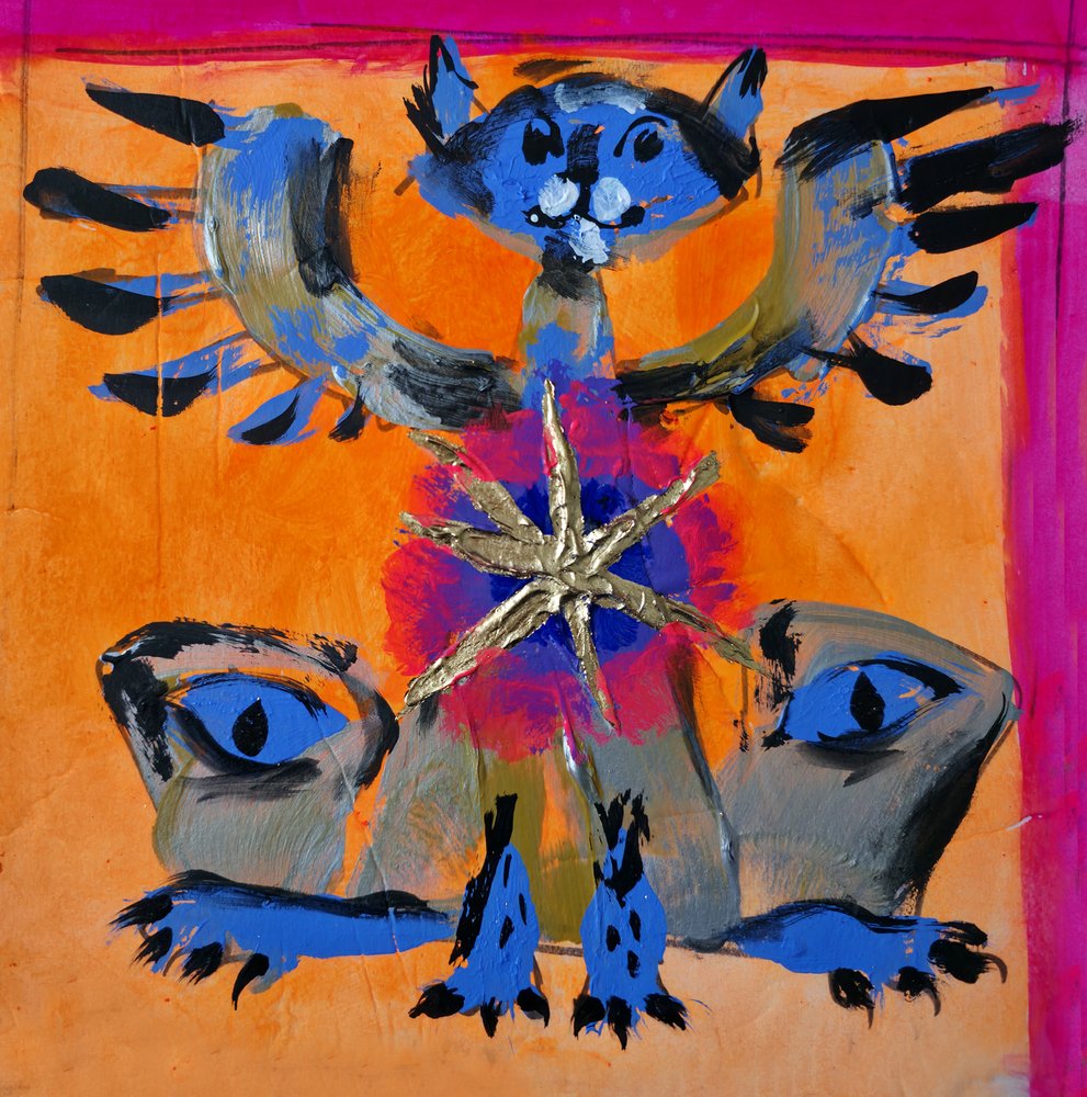 Mythischer blauer Katzenschützer von Kanat Ibragimov