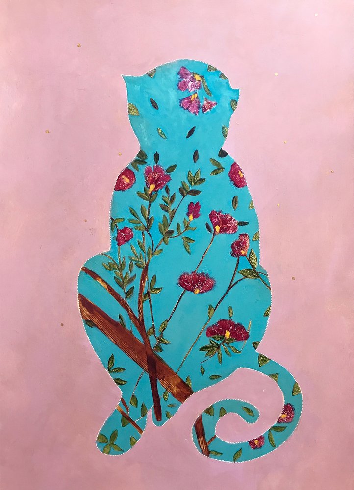 Florale Affensilhouette von Karenina Fabrizzi