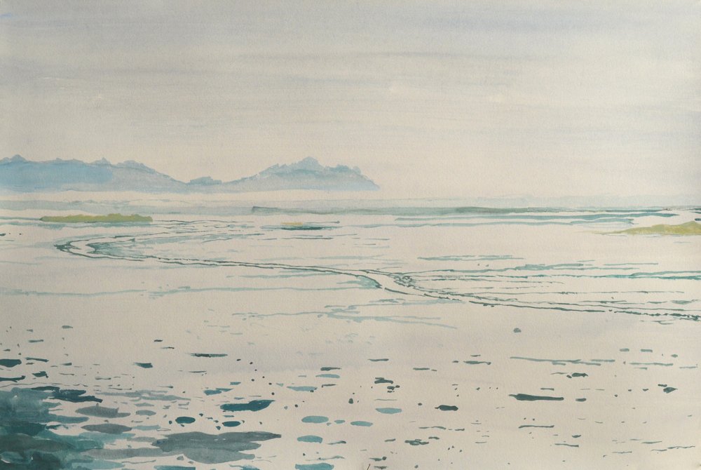 Neblige Küstenlandschaft von Karin Bos