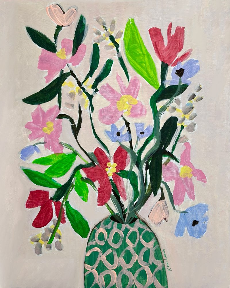 Bunter Vasenblumen von Karin Lauria