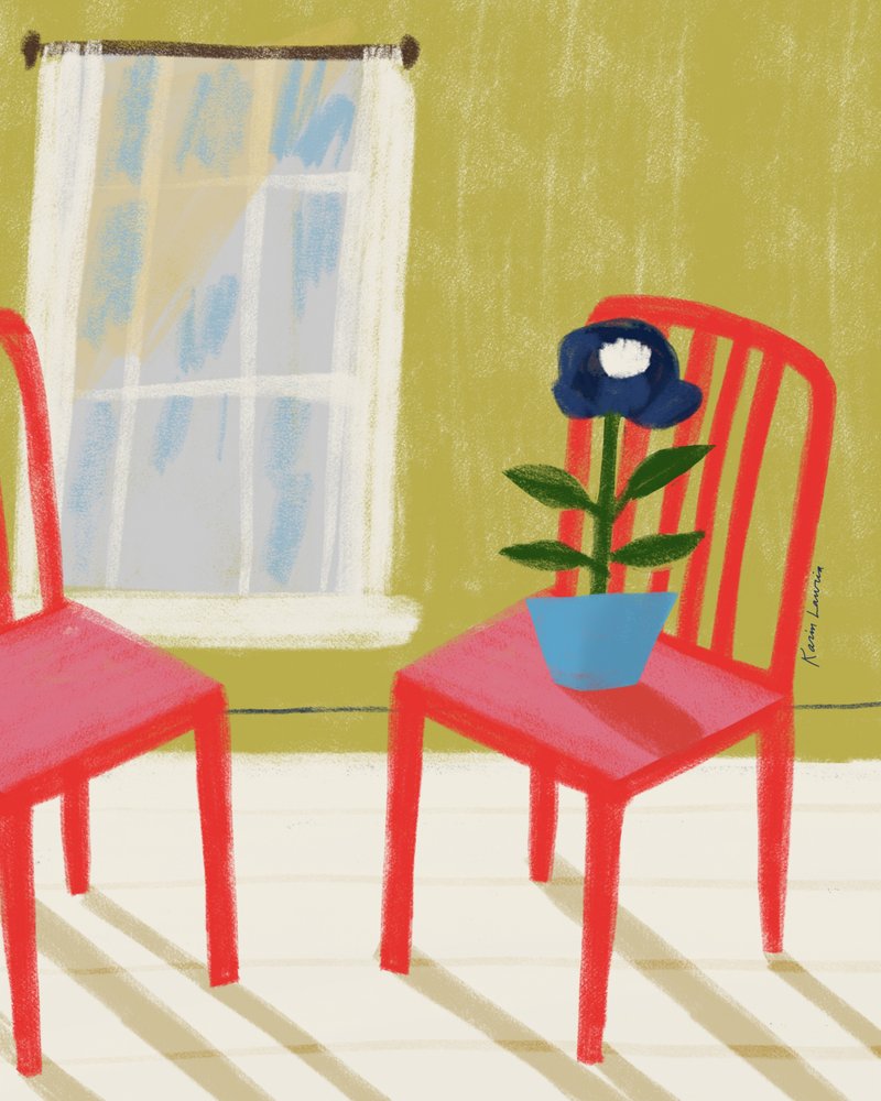 Rote Stühle Sonniger Raum von Karin Lauria