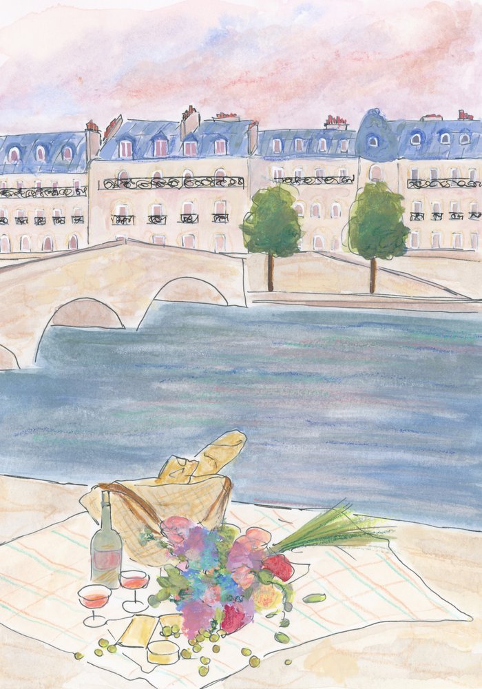 Pariser Picknick an der Seine von Katharina Puritscher