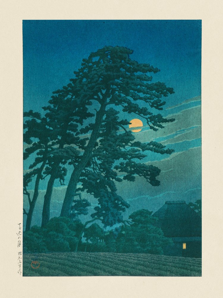 Mond über Magome von Kawase Hasui