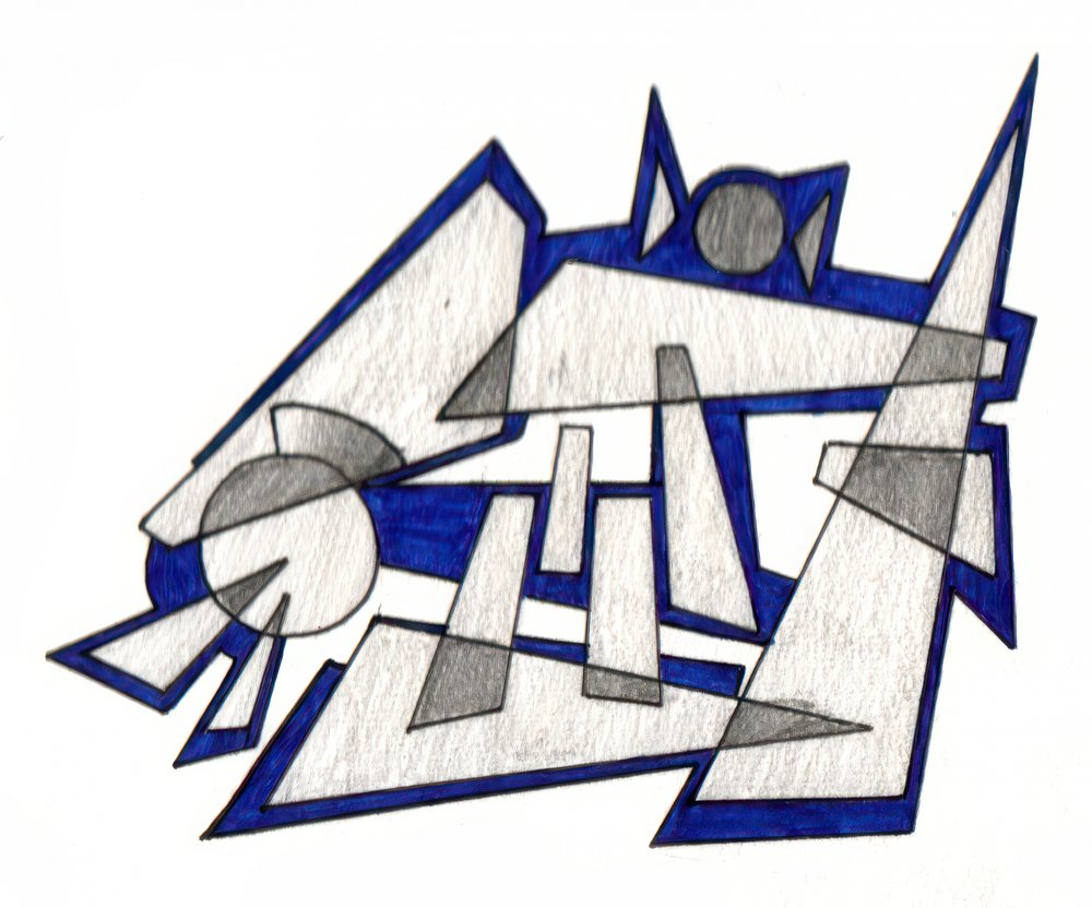 Abstrakte blaue Geometrie von Kulik