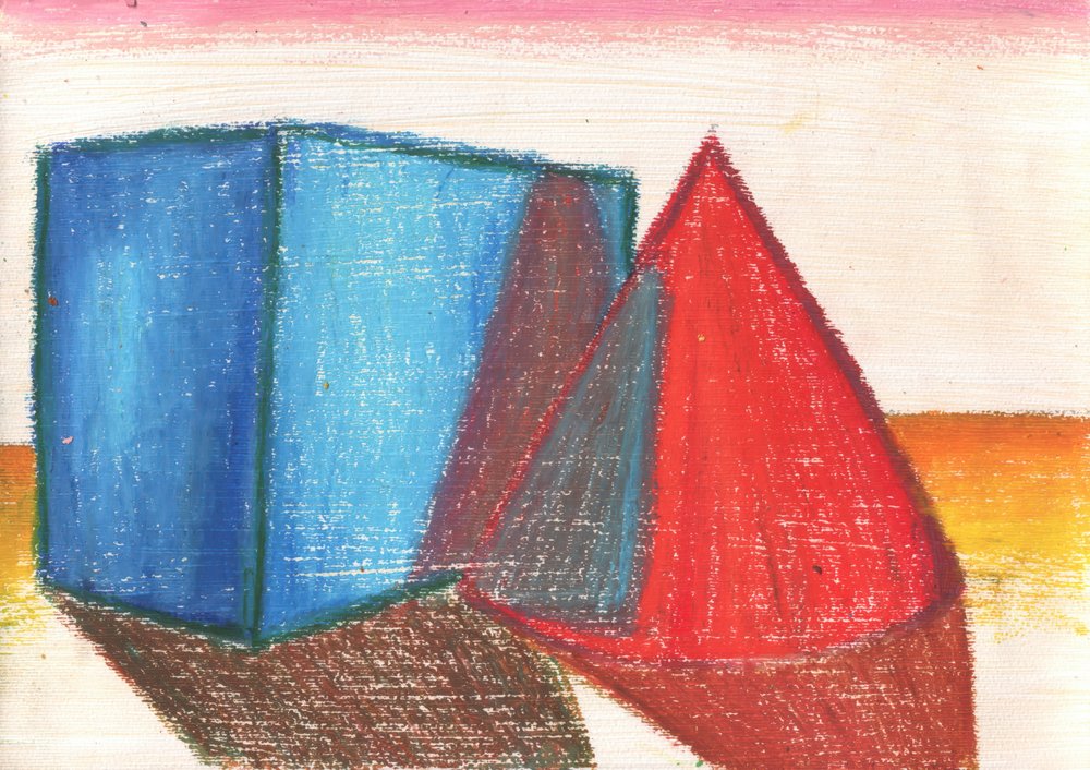 Blauer Würfel, roter Kegel von Kulik