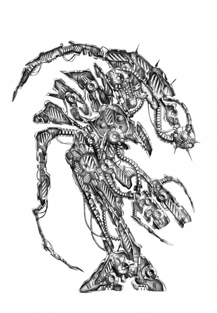 Dunkler Sci-Fi Roboter von Kulik