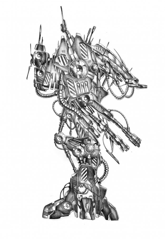 Detaillierter Sci-Fi-Mech von Kulik