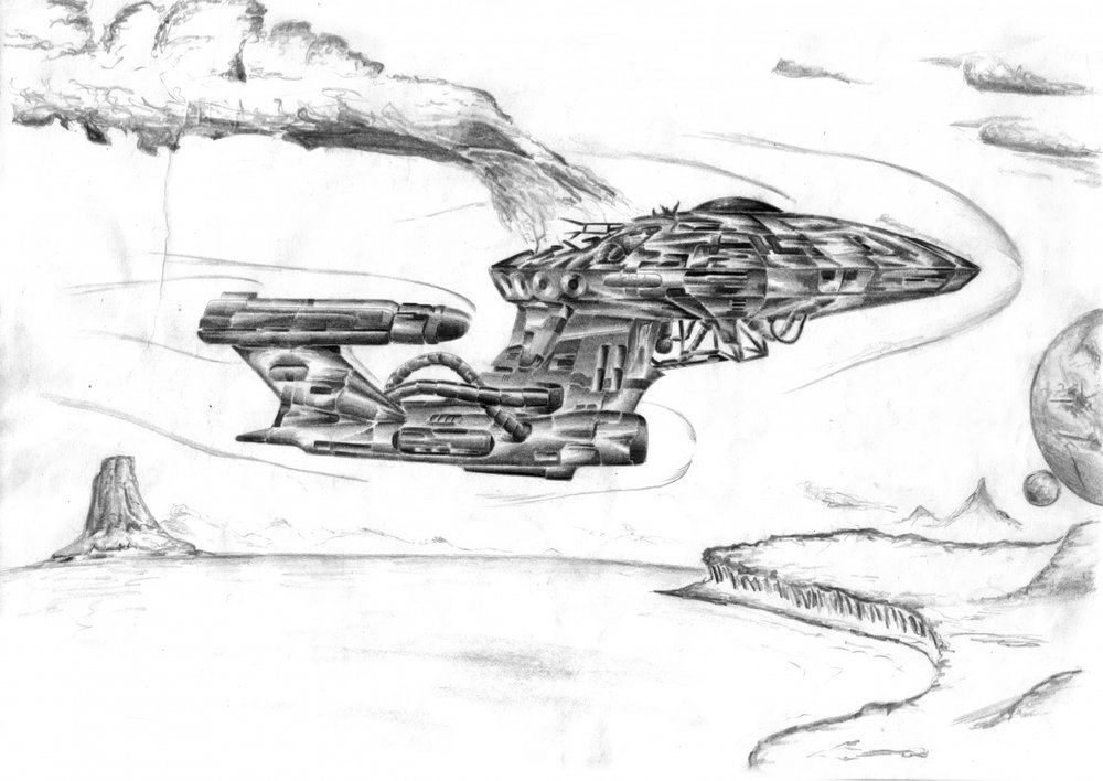 Futuristischer planetarer Flug von Kulik