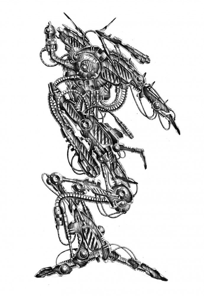 Futuristische robotische Anatomie von Kulik
