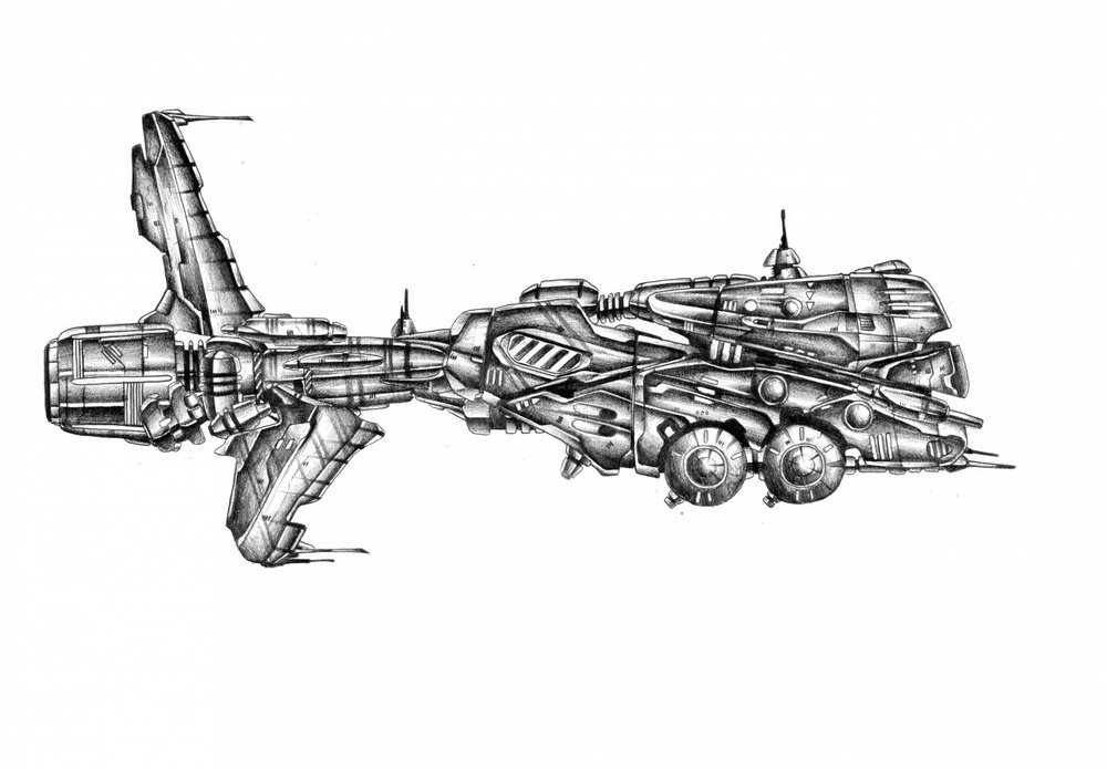 Futuristisches Raumfahrzeug-Design von Kulik