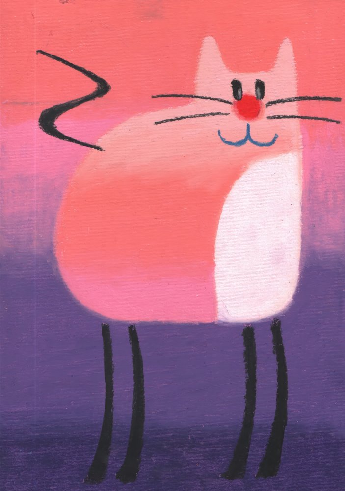 Fröhliche rosa Katze von Kulik