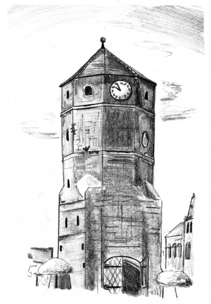 Historische Uhrturm Skizze von Kulik