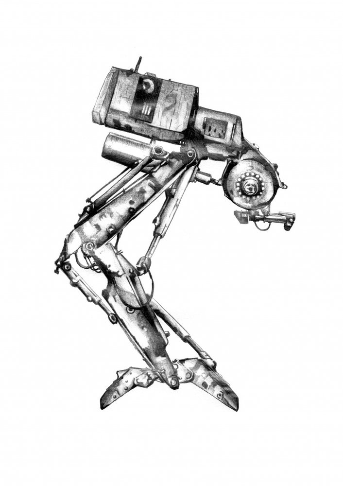 Mechanische Robotzeichnung von Kulik