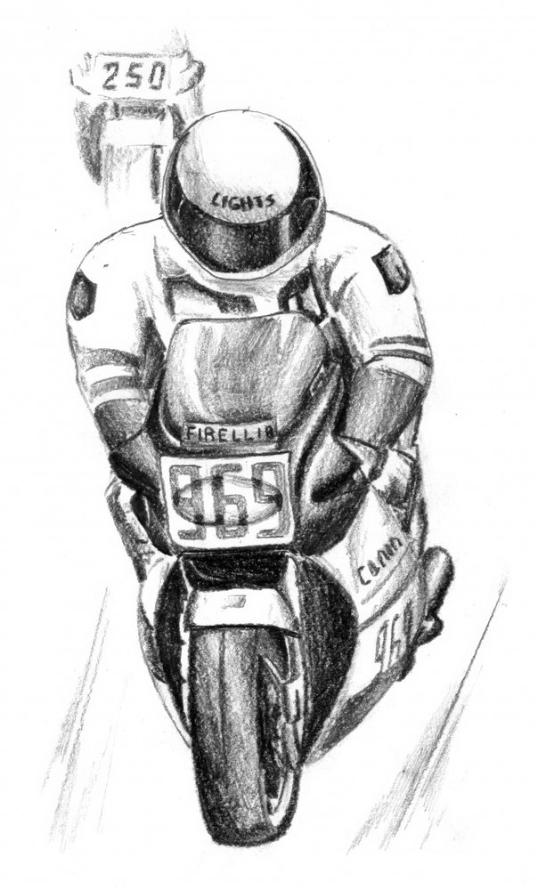 Motorradrennen Skizze von Kulik