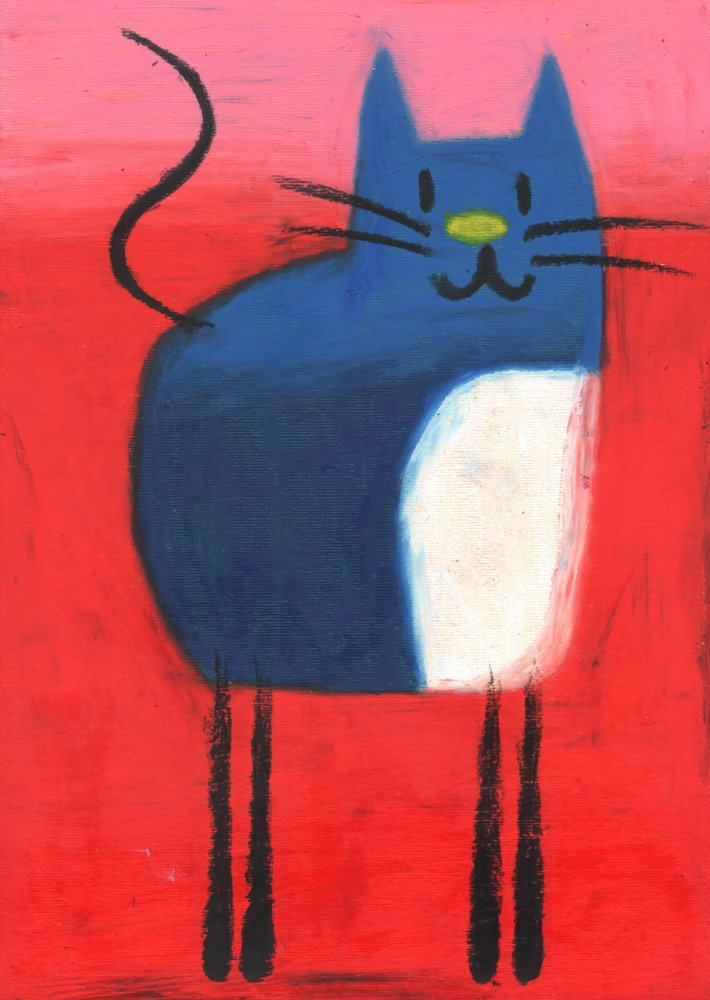 Verspielte blaue Katze von Kulik