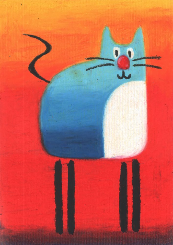 Verspielte blaue Katze von Kulik