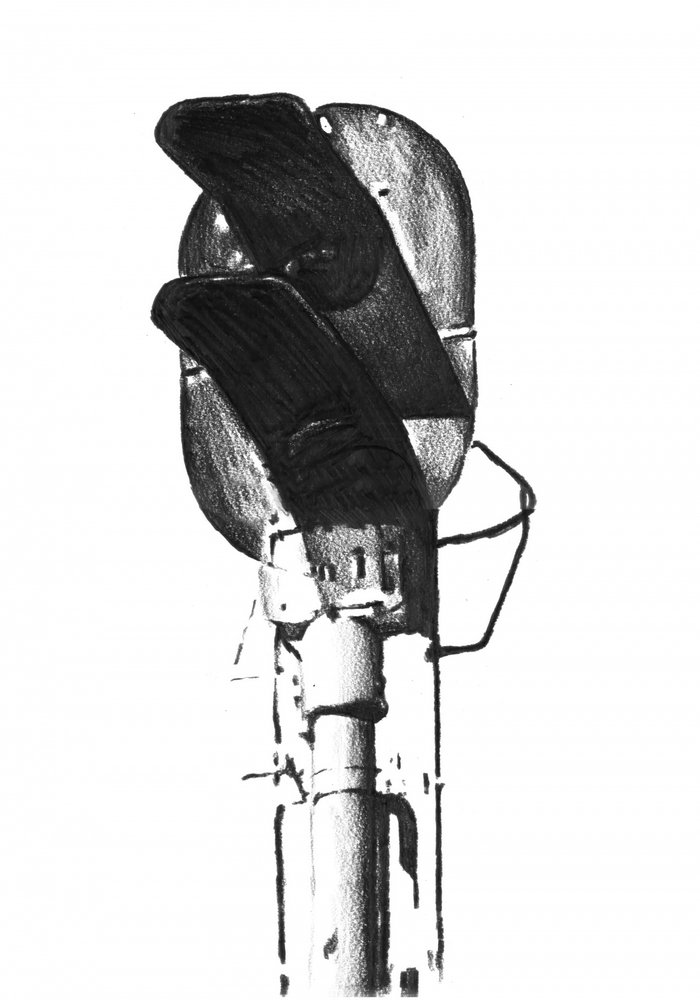 Zeichnung eines Eisenbahnsignals von Kulik