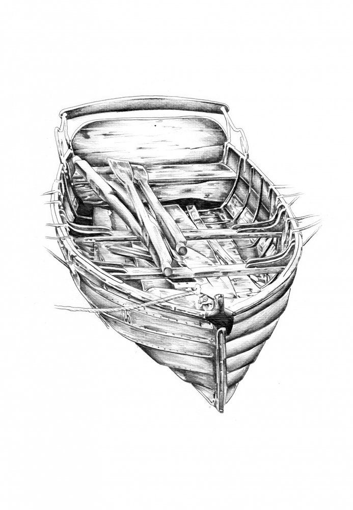 Rustikales altes Ruderboot von Kulik
