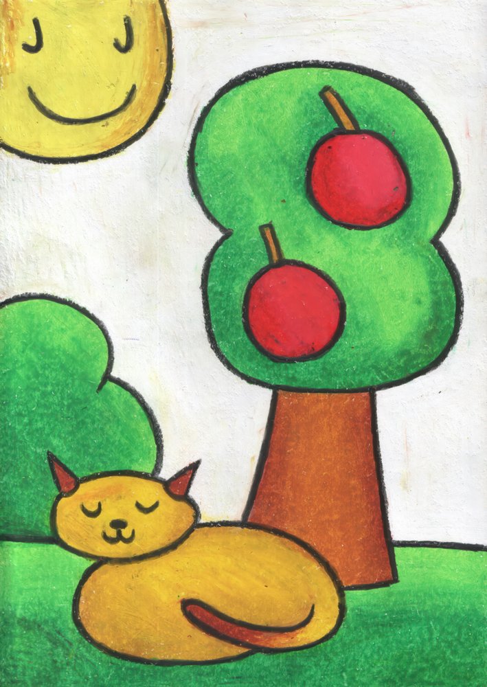 Schlafende Katze sonniger Tag von Kulik