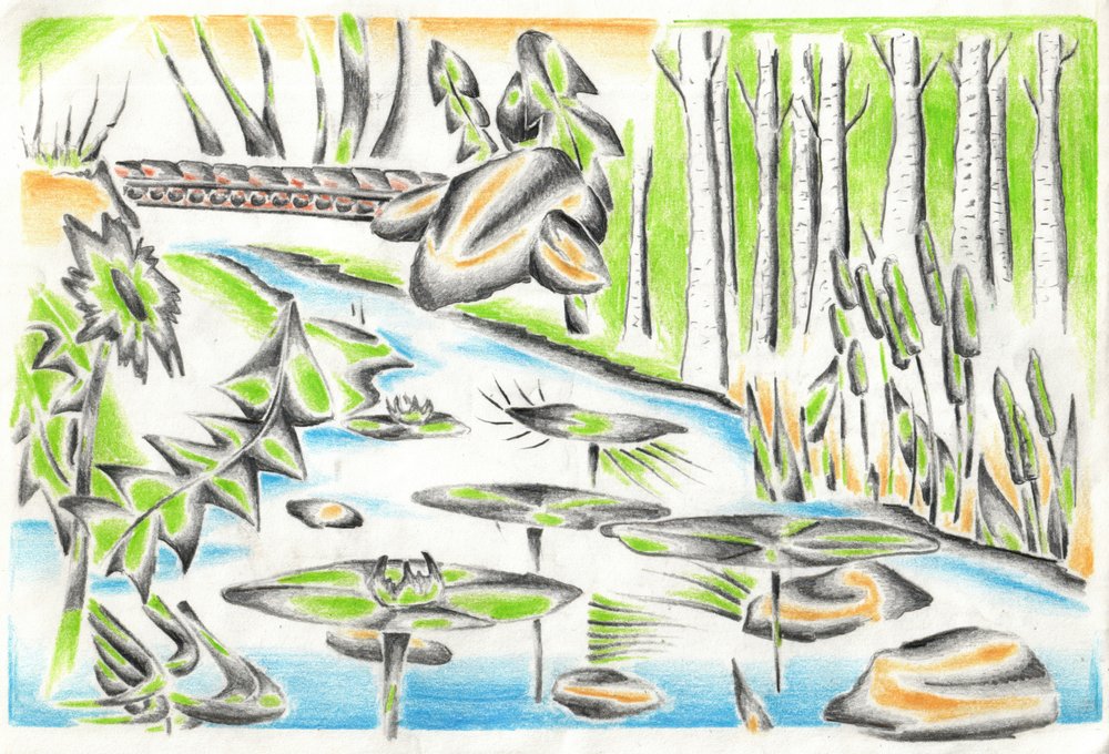 Stilisierte Flusslandschaft von Kulik