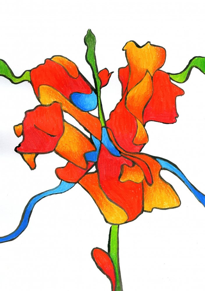 Lebendige Abstrakte Blume von Kulik