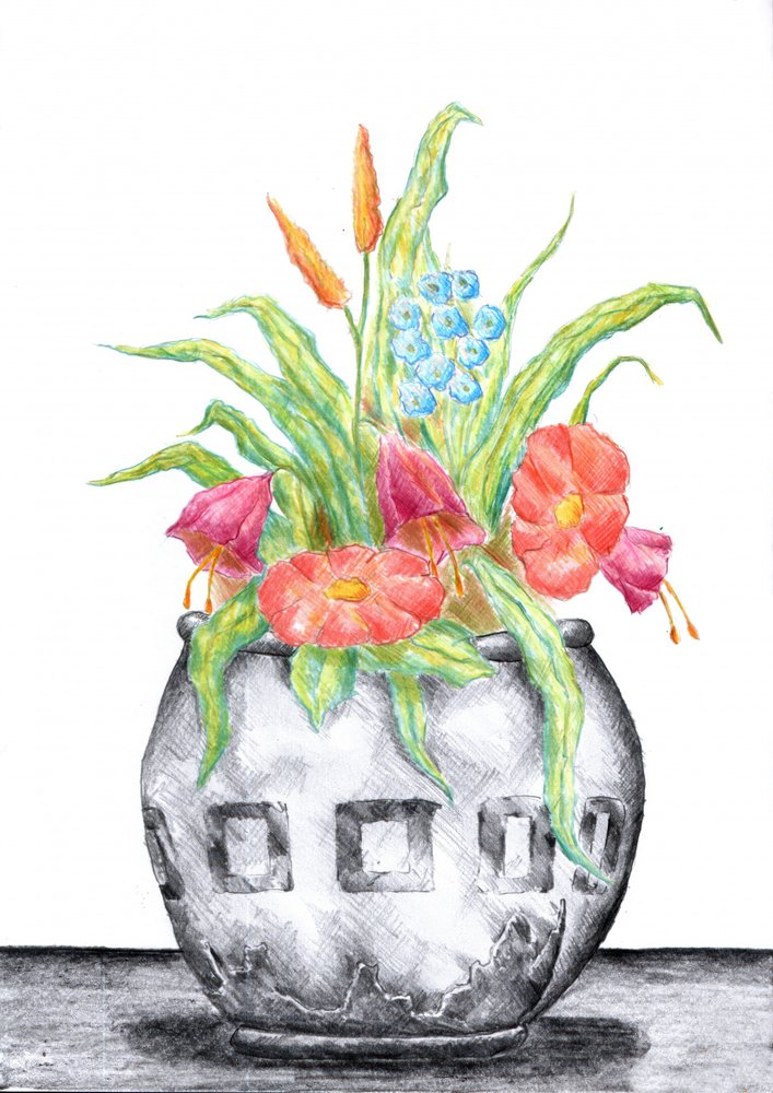 Lebendige Blumenzeichnung von Kulik