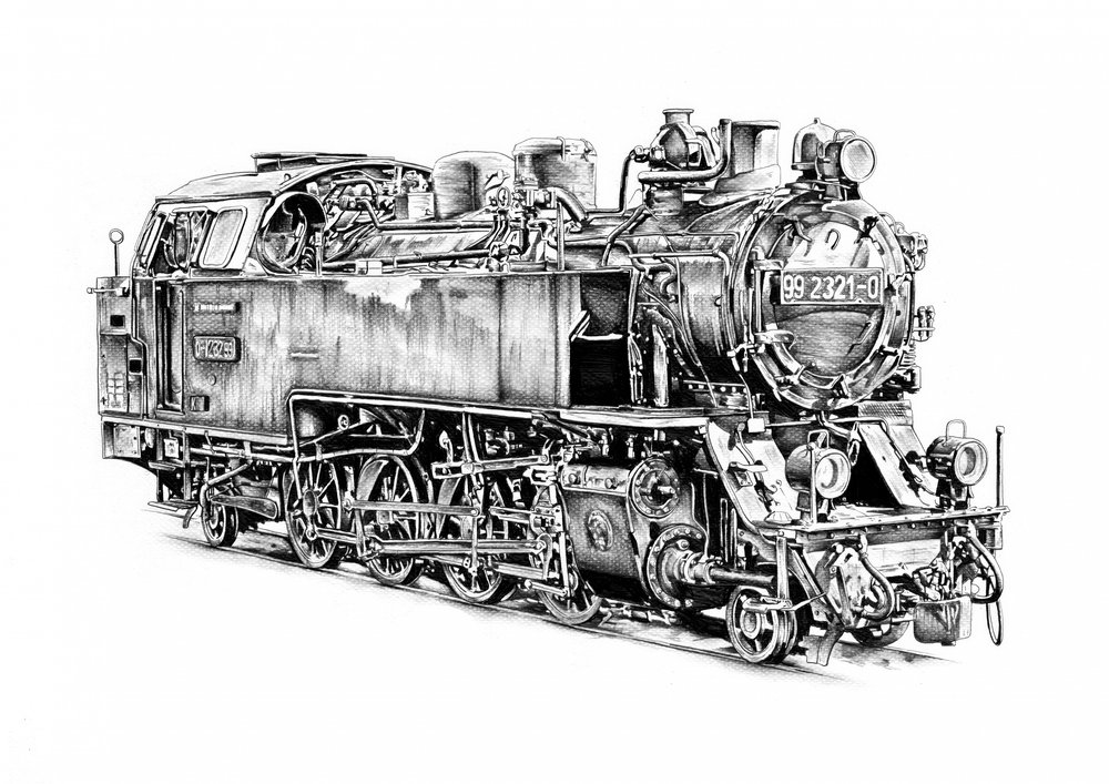 Vintage Dampflokomotive von Kulik